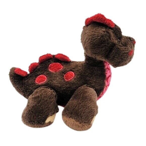 2/$15 Webkinz Cocoa Dinosaur Plush Brown Red 9" Soft Stuffed Animal Spikes Dots - Picture 5 of 10